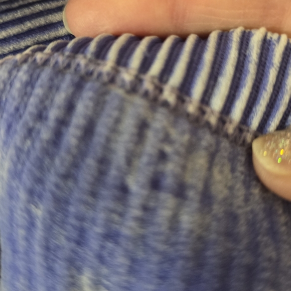 #0446 S/M ZENANA Indigo Blue Ribbed Stone Wash Crop Tank/Built-in Bra 12-19 - Picture 10 of 15